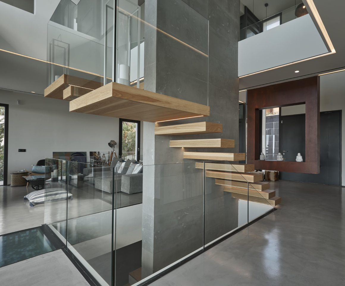 Interior de la construcción de Villa Cristina en Benahavís por Sixfold